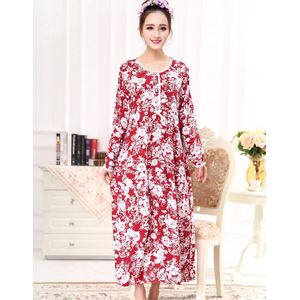 Lente Dame Homewear Nachthemd Ademende Lange Mouw Katoen Sleepdress Douche Lady Prinses Nachtjapon Voor Vrouwen