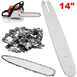 14 Inch Kettingzaag Witte Gids Bar Met Zaagketting 3/8 Lp 50 Sectie Zaagketting Voor Stihl MS170 MS180 MS250 power Tool Accessoires