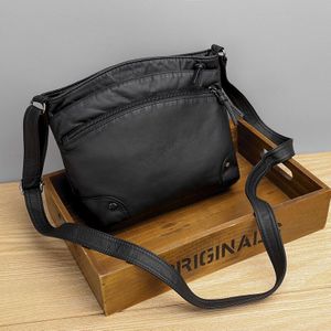 Yogodlns Zachte Pu Lederen Schoudertas Vrouwen Retro Messenger Bag Dubbele Rits Vrouwelijke Crossbody Tas Grote Capaciteit Dagelijks Handtas