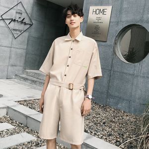 Lappster Jumpsuit Mannen Harajuku Riem 2022 Zomer Paar Vrouwen Jumpsuit Plus Size Black Cargo Overalls Broek Koreaanse Stijl Mode