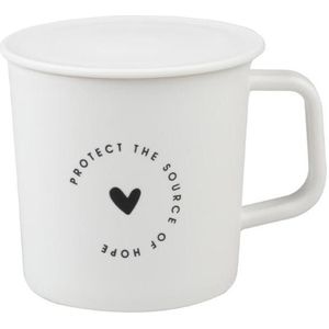 Nordic Stijl Mok Thee Melk Cups Met Deksel Home Office Drinkware Zwart Wit Handgreep Plastic Koffie Mokken