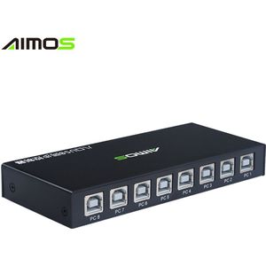 Aimos 8 Poorten Usb Kvm Switch Usb Synchro Kvm Switcher Voor Windows10 Pc Toetsenbord Muis Printer Synchronisatie Controller