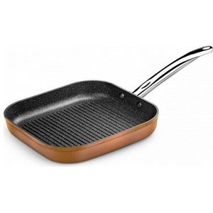 Grill Pan Met Strepen Monix M740030 Grill 28 Cm Bruin Zwart