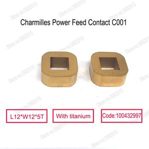 Charmilles Onderdelen Tungsten Carbide C001 Met Titanium 12*12*5T Vermogen Feed Contact Blok Voor Charmilles Machine onderdelen
