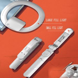 5 In 1 Selfie Ring Licht Draadloze Bluetooth Selfie Stok Mini Statief Handheld Uitschuifbare Selfie Stok Afstandsbediening Voor Video Make-Up