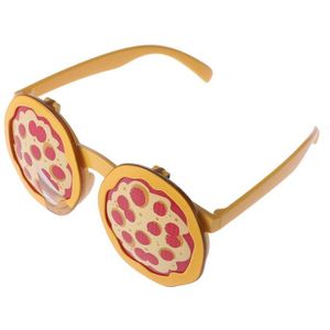 1 PC Decoratieve Grappige Photo Booth Props Brillen Frames Pizza Stijl Glazen voor Partij Decoratie Verjaardag Festival