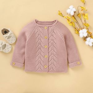 Pasgeboren Baby Meisje Kleding Trui Lange Mouwen Roze Vest Herfst Winter Mode Gebreide Outcoat