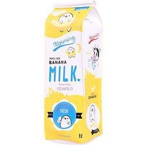 Kawaii Leuke Fruit Melk Kartonnen Potlood Tas Houder Grote Opslag Student Briefpapier Kids