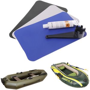 Opblaasbare Boot Zwembad Kajakken PVC Bandenreparatieset Patch Lijm Kit Lijm Kano Ventiel Sleutel