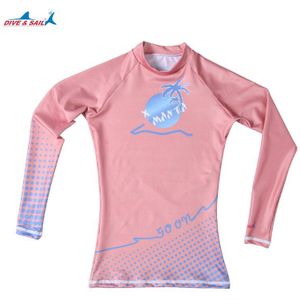 Vrouwen Lange Mouw UPF 50 + Rashguard vrouwen UV Zon Bescherming UPF50 + Rash Guards Basic Wetsuit Zwemmen Top