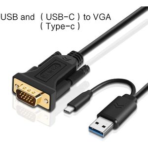 AJIUYU USB 3.0 Naar VGA Adapter USB C Type-c Datakabel Externe Kaart Video Multi display Converter Voor PC Laptop Windows 10 8 7