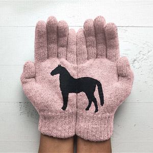 25 # Dames Winter Warme Handschoenen Wollen Herfst En Winter Handschoenen Outdoor Warme Hond Afdrukken Handschoenen Dier Wanten Rekawiczki