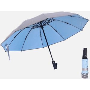 Business Titanium Zilver Paraplu Mannen Winddicht 10K Automatische Reverse Reflecterende Opvouwbare Paraplu Regen Vrouwen Golf Parasol
