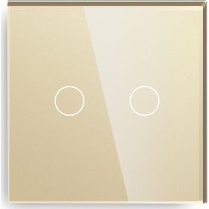 Bseed Touch Dimmer Eu Standaard Schakelaar 2 Gang 1 Manier Led Wit Zwart Gloden Crystal Klasse Panel Dimmer