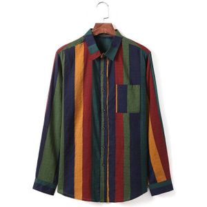 Leisure Gestreept Overhemd Herfst Winter Casual Mannen Klassieke Mode Kleuraanpassing Shirt Lange Mouw