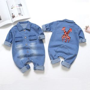 Diimuu Baby Kinderen Jongens Kleding Peuter Cartoon Overalls Denim Broek Kids Casual Jumpsuits Lange Mouw Mode Broek