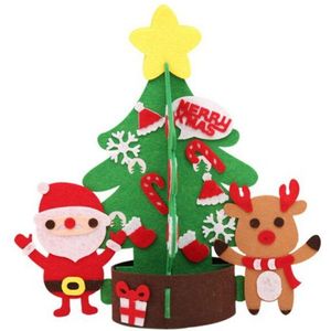 3D DIY Vilt Kerstboom Met Verlichting Thuis Xmas Decoratie Kid Xmas Speelgoed Jaar Navidad Kerstversiering