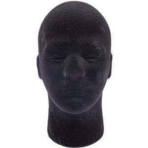 Man Styrofoam Foam Mannequin Oefenpop Head Model Pruiken Bril Cap Display Stand Zwart
