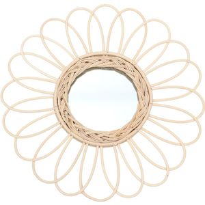 1Pc Rotan Art Spiegel Riet Geweven Spiegel Muur Opknoping Spiegel Make-Up Spiegel Fotografie Prop Voor Home Decoratie Accessoires