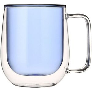 Kleur Innerlijke Glazen Dubbele Cup Hoge Borosilicaatglas Koffie Beker Transparant Water Cup Koffie Mokken Glas Thee Beker Bier Mok