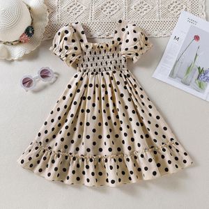Bear Leader Casual Meisjes Jurk 2022 Zomer Bladerdeeg Mouw Polka Dot Jurk Kinderen Party Princess Jurken Voor 2-6Y Kids kleding