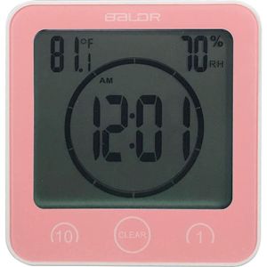 Lcd Digitale Wandklokken Waterdichte Douche Badkamer Muur Zuig Klok Timer Countdown Alarm Tijd Temperatuur Vochtigheid Meter