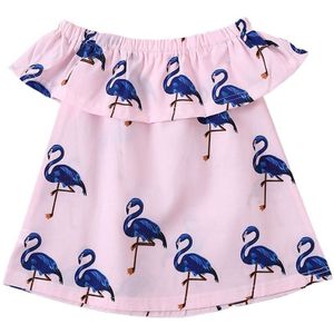 Toddler Kid Baby Girl T-shirts Princess Floral Flamingo Clothes Summer Top