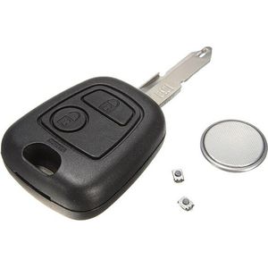 2 Knop Afstandsbediening Sleutel Case Shell Schakelaar Reparatie Kit Voor Peugeot 206