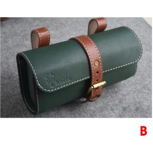 Bruin Vintage Lederen Fiets Rear Seat Bag Waterdichte Opslag Fiets Zadeltas Fietsen Staart Achter Pouch Zadeltas