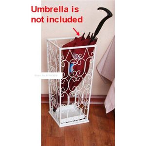 Europese Stijl Huishoudelijke Elegante Metalen Iron Art Paraplu Opslag Emmer Houder Vierkante Holle Paraplu Vat Stand Rack