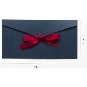 5 pcs Mooie 250g Zwart Rood Blauw Blank Leuke w41 Uitnodiging Doos Pakket Kraftpapier Envelop Met Lint