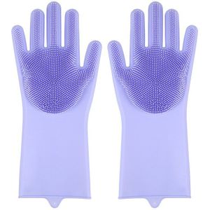 1 Paar Herbruikbare Siliconen Afwassen Handschoenen Rubber Schrobben Handschoenen Voor Gerechten, Wassen Schoonmaak Handschoenen Voor Keuken Badkamer