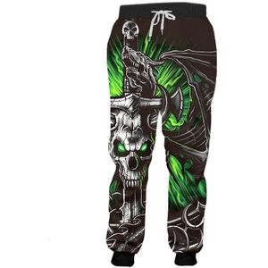 3D Print Broek Groene Schedel Hoorn Mannen Broek Hip Hop Streetwear Mannen/Vrouwen Joggingbroek joggers Broek