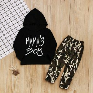 Zafille Jongens Kleding 2Pc Set Lange Mouwen ""Mama's Jongen"" Brief Trui + Camouflage Broek Outfits Voor Baby jongen Kleding Jongens Pakken