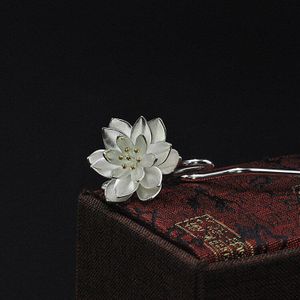 Lotus Bloemen Haar Accessoires Voor Vrouwen Bruiloft 925 Sterling Zilveren Chinese Japanse Haar Sticks Haar Sieraden Bruid Hoofd Stuk