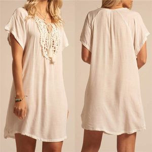 Katoen Beach Cover Up Sarong Swim Cover Up Pareos De Playa Mujer Beachwear Vestido Playa Bikini Cover Up Tunieken # Q710