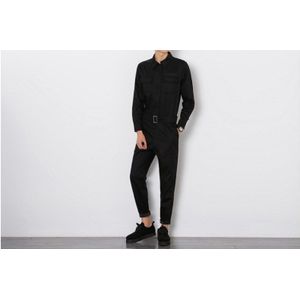 Mode Katoenen Overalls Mens Casual Cargo Broek Mannelijke Baggy Lange Mouwen Werkkleding Jumpsuits Met Jasje Werk Pak