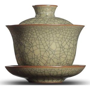 Geyao craquele glazuur porselein terrine broer oven keramische gaiwan cup kom set gemarkeerd bedekt bowls cup schotel 150 ml in chinese