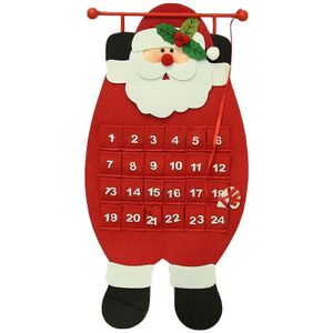 Kerst Advent Kalender Vilt Doek Kerstman Sneeuwpop Elanden Ornamentsnew Jaar Home Office Hanger Decoratie Props Xmas ^ 1