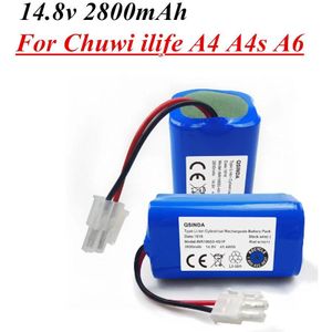 14.8V 2800Mah 18650 Oplaadbare Lipo Batterij Voor Robotic Stofzuiger Accessoires Voor Chuwi Ilife A4 A4s A6 Ilife batterij