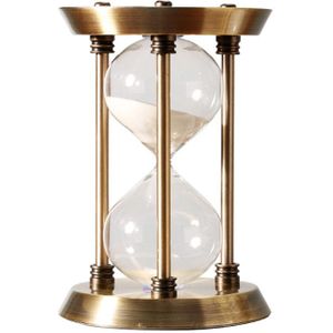 Retro Metalen Timer Zand Klok Creatieve Desktop Ambachten Glas Zandloper 15/30/60 Minuten Ronde Timing Interieur Decoratie