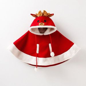 Kerst Cartoon rode elanden fleece mantel baby meisjes Jas dikke Meisjes uitloper winter Kleding Kinderen Kostuum 1-7Years