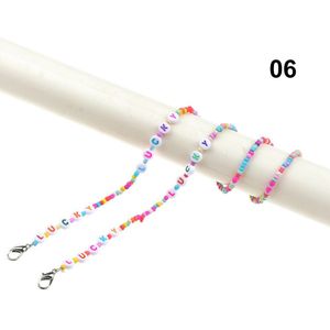 1Pc Kinderen Acryl Kralen Glazen Ketting Houder Met Brief Zonnebril Lanyard Buitensporten Non-Slip Lenzenvloeistof Cord