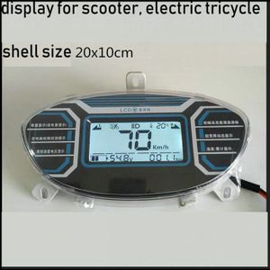 Snelheidsmeter Elektrische Fiets Scooter Lcd Display 48v60v72v Met Snelheid Batterij Indicator Knipperlichten Wit Licht Gauge Kilometerstand