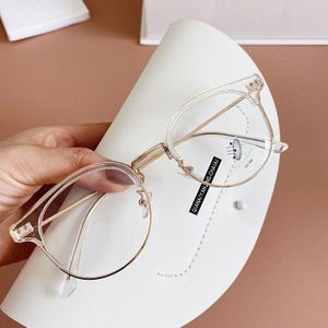 Yoooske TR90 Transparante Computer Brilmonturen Mannen Anti Blauw Licht Brillen Voor Vrouwen Vintage Half Frame Optische Bril