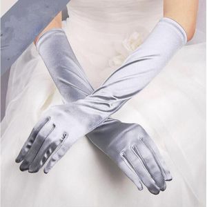 Satin Vrouwen Lange Handschoenen Vrouwelijke Elleboog Zon Bescherming Rijden Handschoenen Opera Avond Party Prom Dames Handschoenen