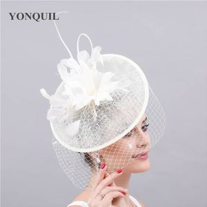 Prachtige Bruid Bruiloft Mesh Hoed Fascinators Vrouwen Elegante Chic Hoofddeksel Veilling Hoofddeksels Voor Trouwen Dames Hoofddeksel Bloem