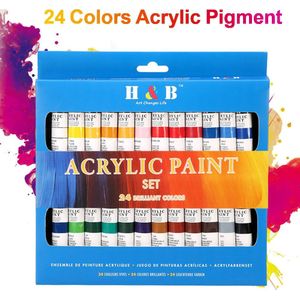 24 Kleuren Acryl Verf Tekening Pigment Olieverf Buis Voor Kunstenaars Beginners Studenten Tekening Schilderen Graffiti Kunst Levert
