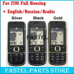 Voor Nokia 2700 Full Complete Mobiele Telefoon Behuizing Cover Case + Engels/Russisch/Arabisch Toetsenbord met tracking