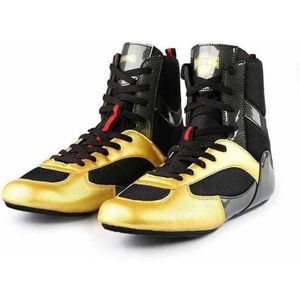 Ademende Worstelen Schoenen Gold Mannen Luxe Licht Wight Flighting Boksen Schoenen Maat 39-46 Comfortabele Worstelen Sneakers